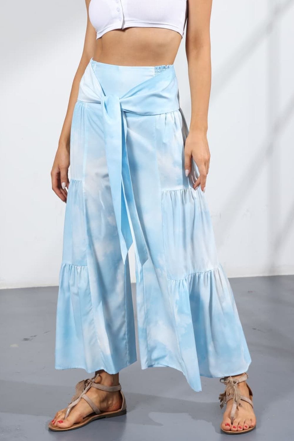 Printed Tie-Front Culottes - Runway Frenzy