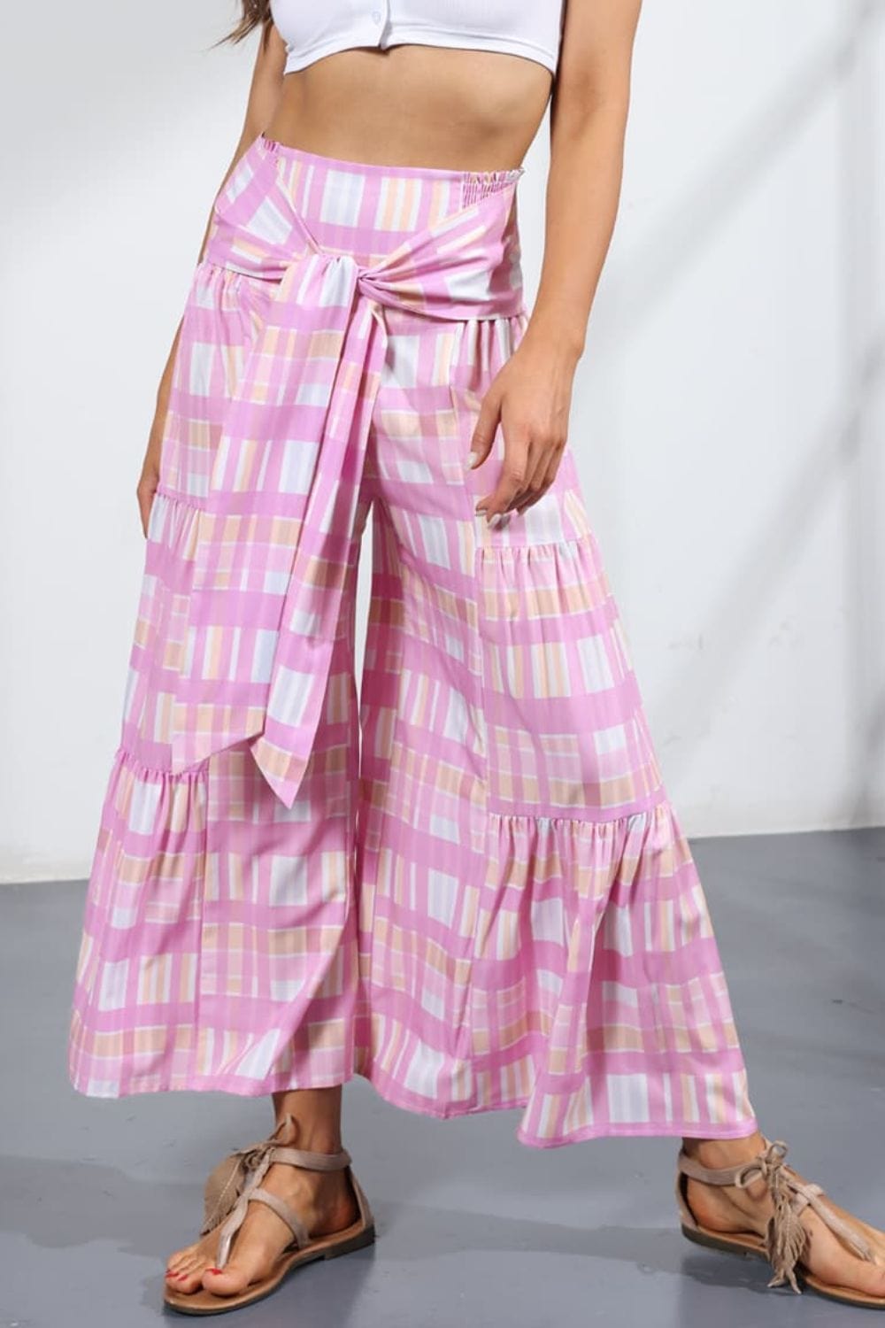 Printed Tie-Front Culottes - Runway Frenzy