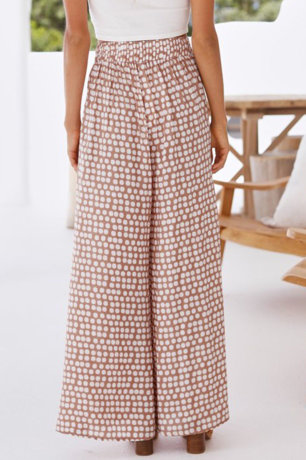 Polka Dot High Waist Wide Leg Pants with Pockets - Runway Frenzy 