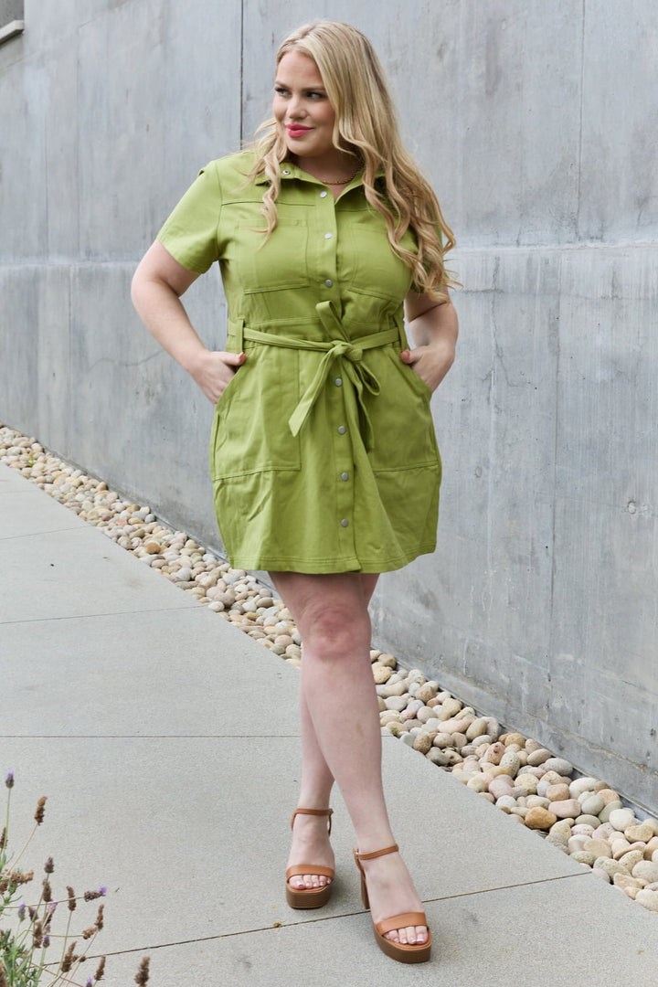 Jady By Jane Stick With Me Full Size Button Down Dress - Runway Frenzy 