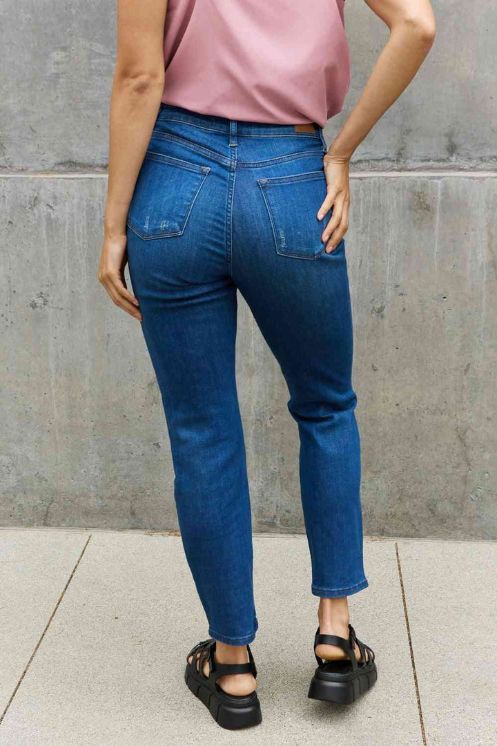 Judy Blue Melanie Full Size High Waisted Distressed Boyfriend Jeans Trendsi