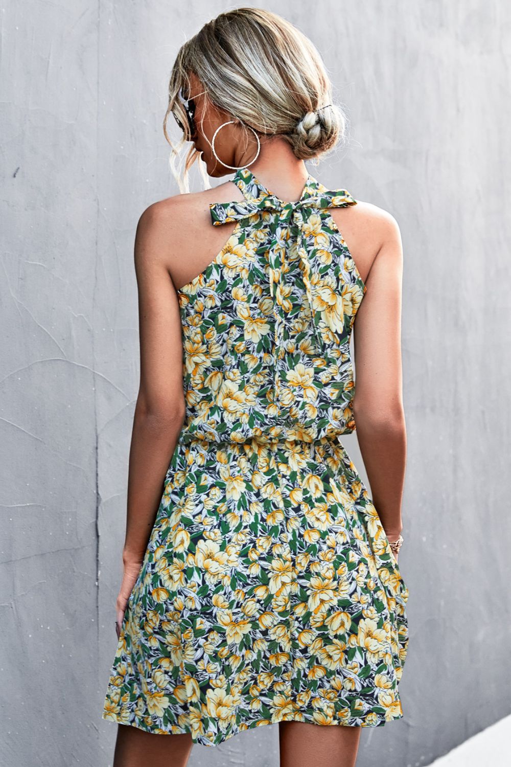 Floral Tied Sleeveless Mini Dress - Runway Frenzy