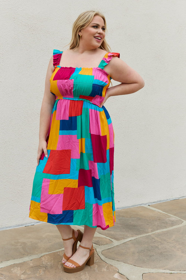 And The Why Multicolored Square Print Summer Dress - Runway Frenzy