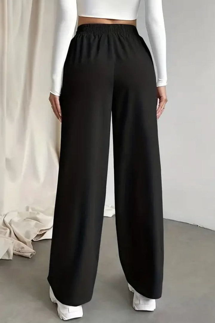 Tied Straight Leg Pants with Pockets - Runway Frenzy 