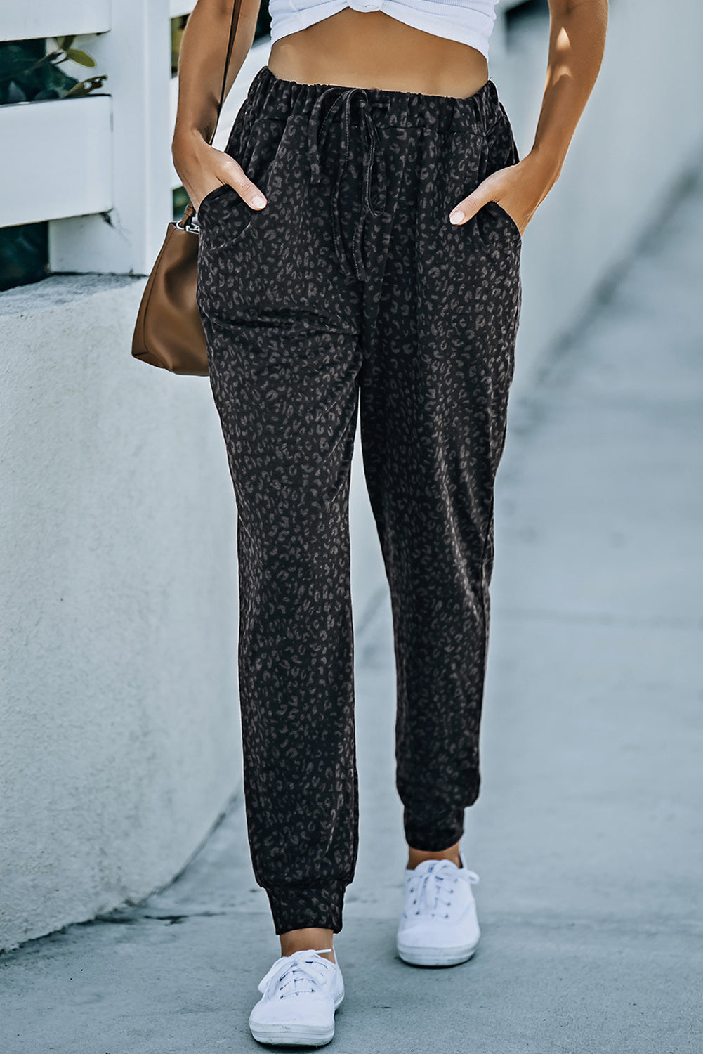 Leopard Print Joggers with Pockets - Runway Frenzy