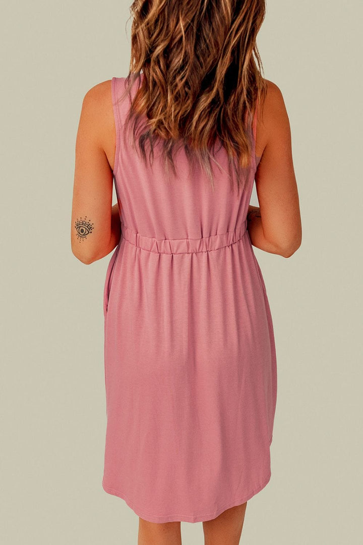 Sleeveless Button Down Mini Magic Dress - Runway Frenzy 