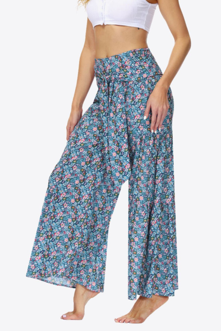 Floral Tie-Waist Tiered Culottes - Runway Frenzy