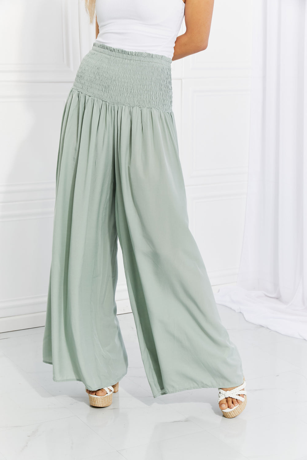 HEYSON Full Size Beautiful You Smocked Palazzo Pants - Runway Frenzy