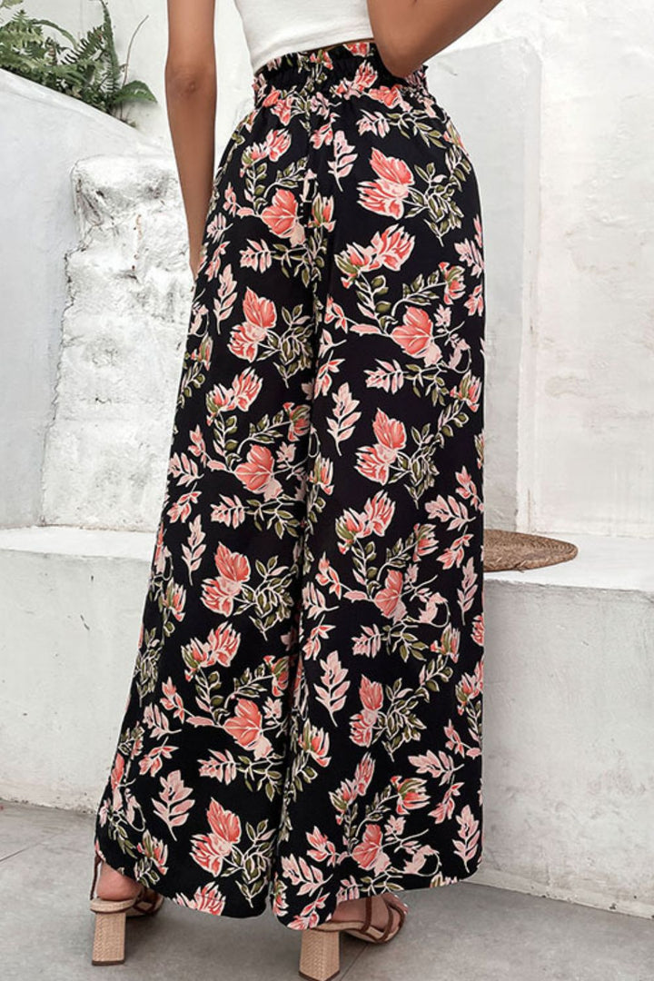 Floral Pull-On Wide Leg Pants - Runway Frenzy