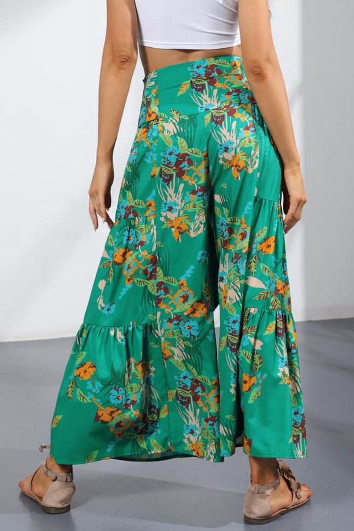 Printed Tie-Front Culottes - Runway Frenzy