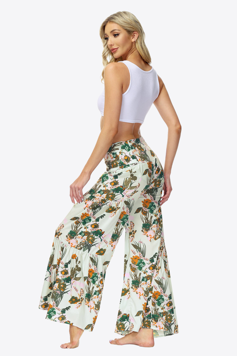 Floral Tie-Waist Tiered Culottes - Runway Frenzy