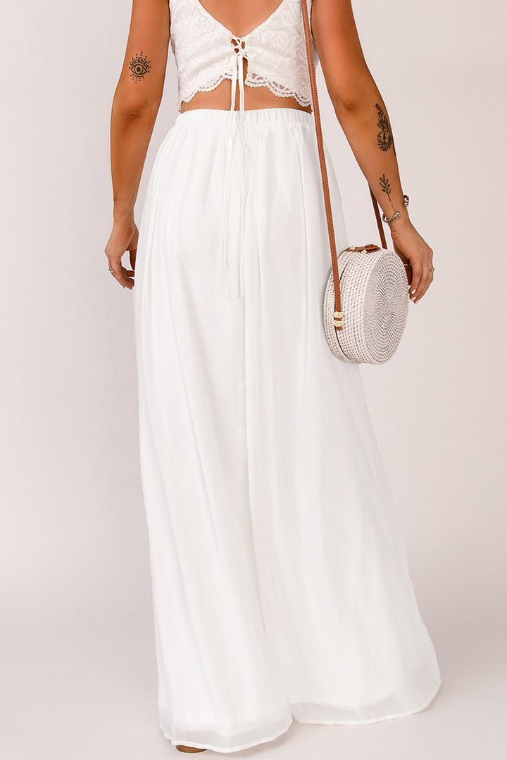 Elastic Waistband Split Maxi Skirt - Runway Frenzy