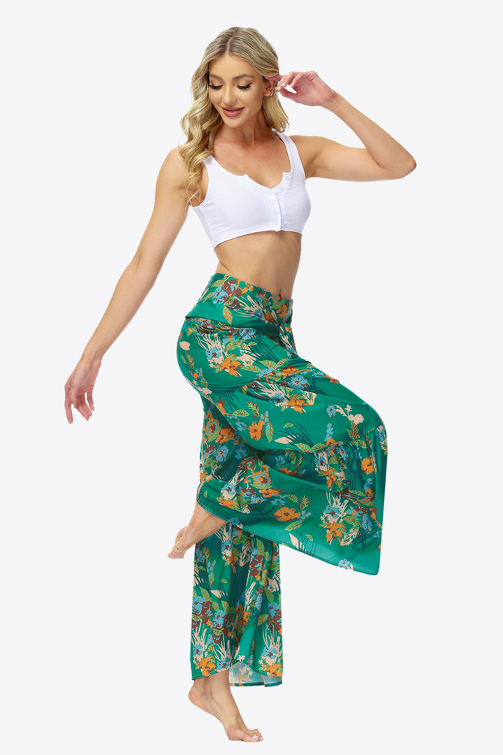 Floral Tie-Waist Tiered Culottes - Runway Frenzy