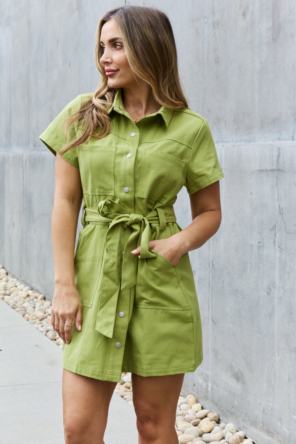 Jady By Jane Stick With Me Full Size Button Down Dress - Runway Frenzy 