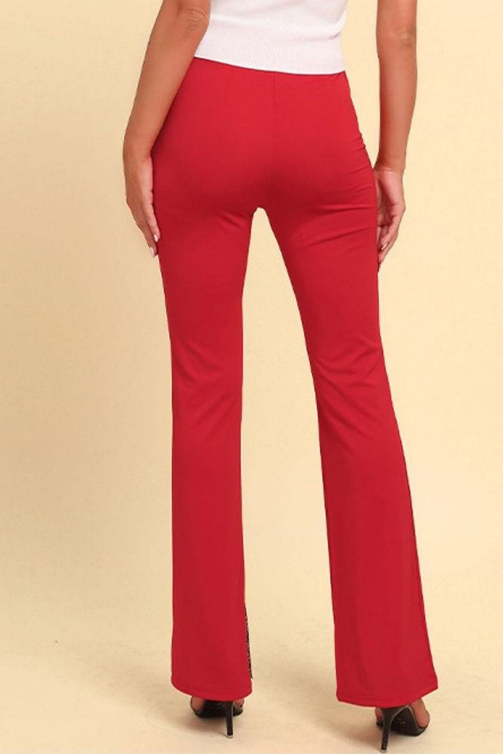 Spliced Mesh Bootcut Pants - Runway Frenzy 