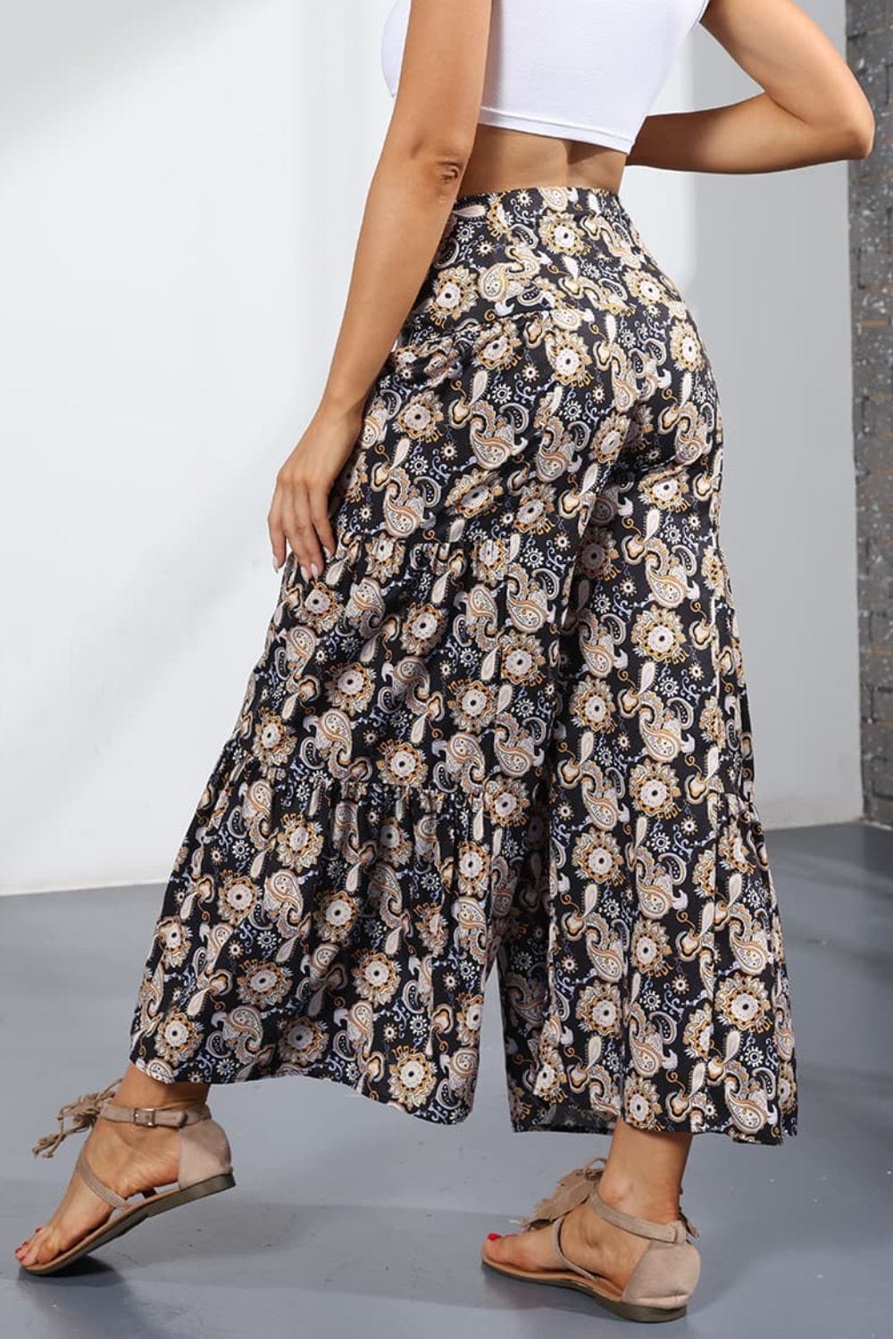 Printed Tie-Front Culottes - Runway Frenzy