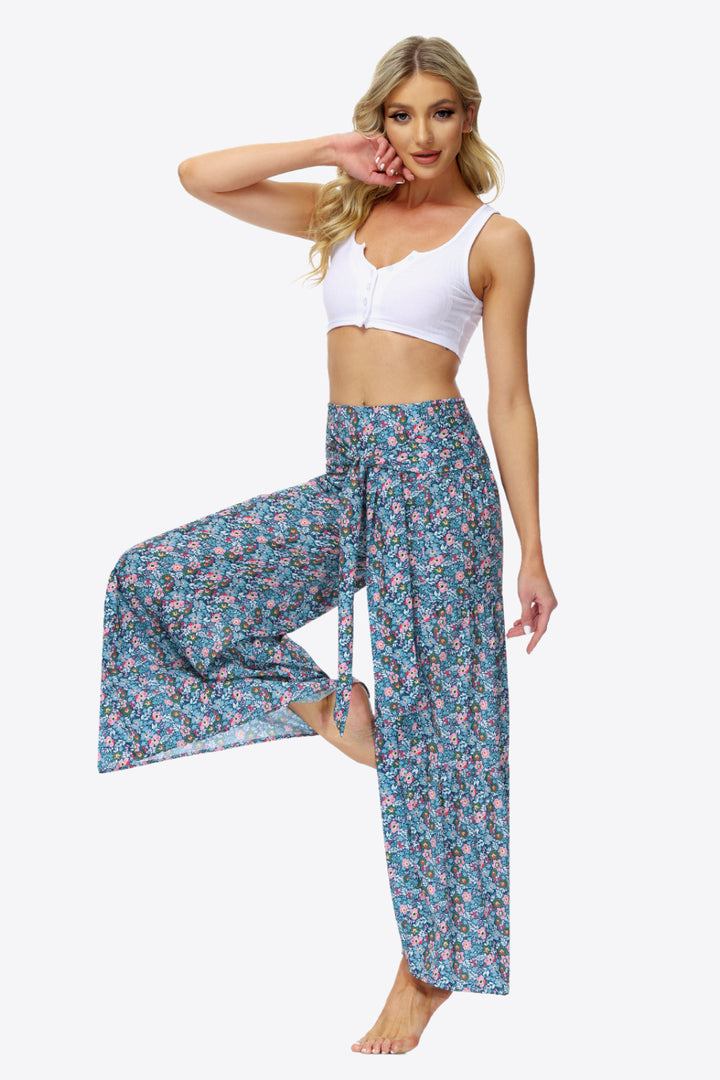 Floral Tie-Waist Tiered Culottes - Runway Frenzy