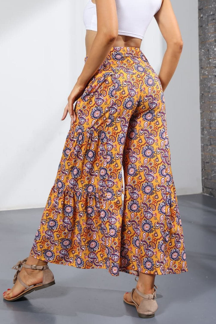 Printed Tie-Front Culottes - Runway Frenzy