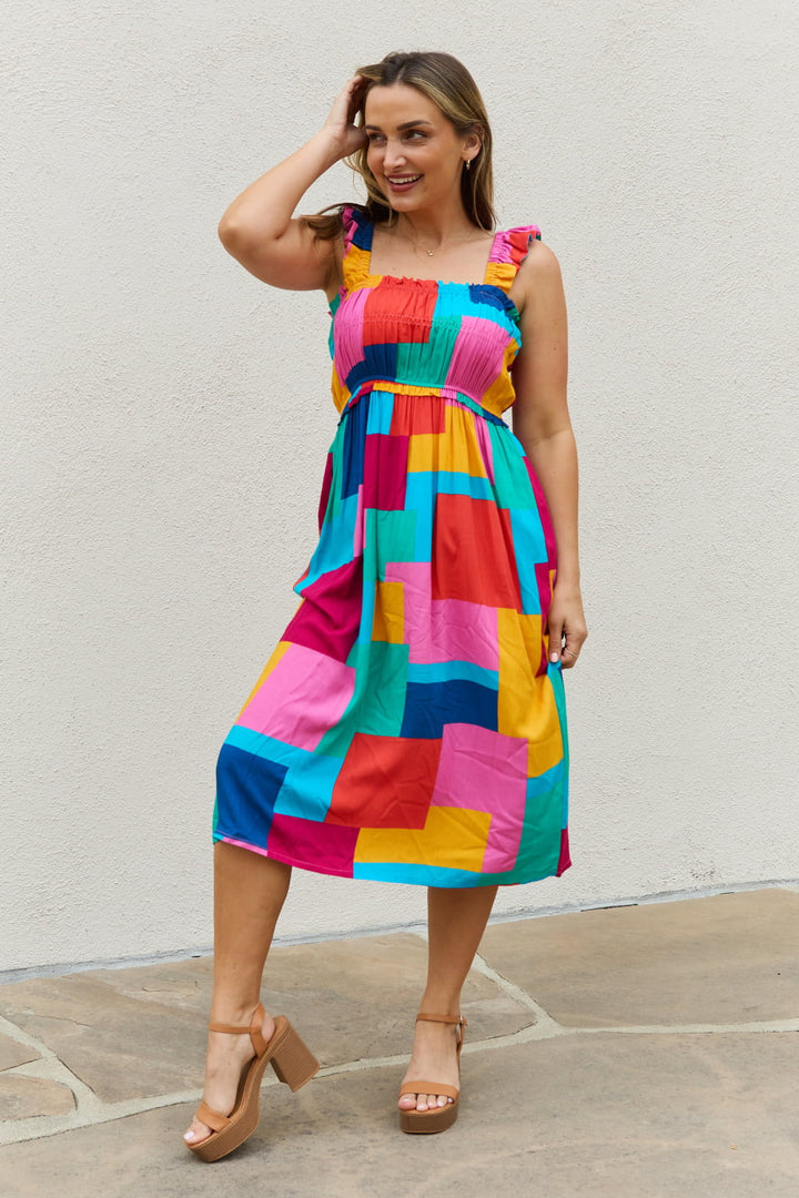 And The Why Multicolored Square Print Summer Dress - Runway Frenzy