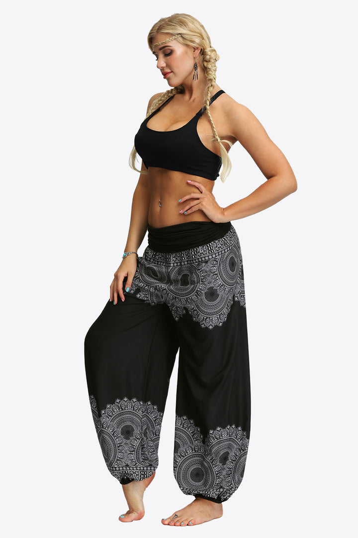 Oversized Printed Wide Leg Long Pants - Runway Frenzy 