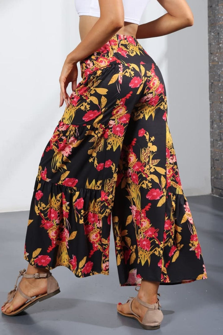 Printed Tie-Front Culottes - Runway Frenzy