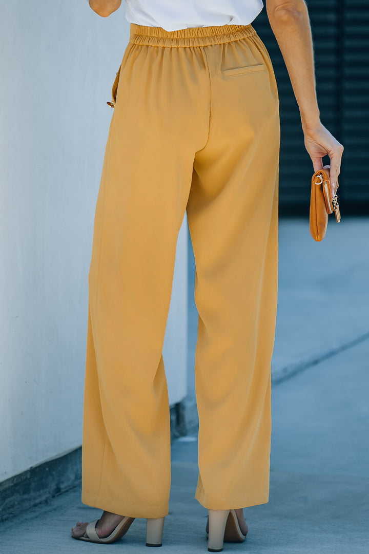 High Waist Wide Leg Pants with Pockets - Runway Frenzy 