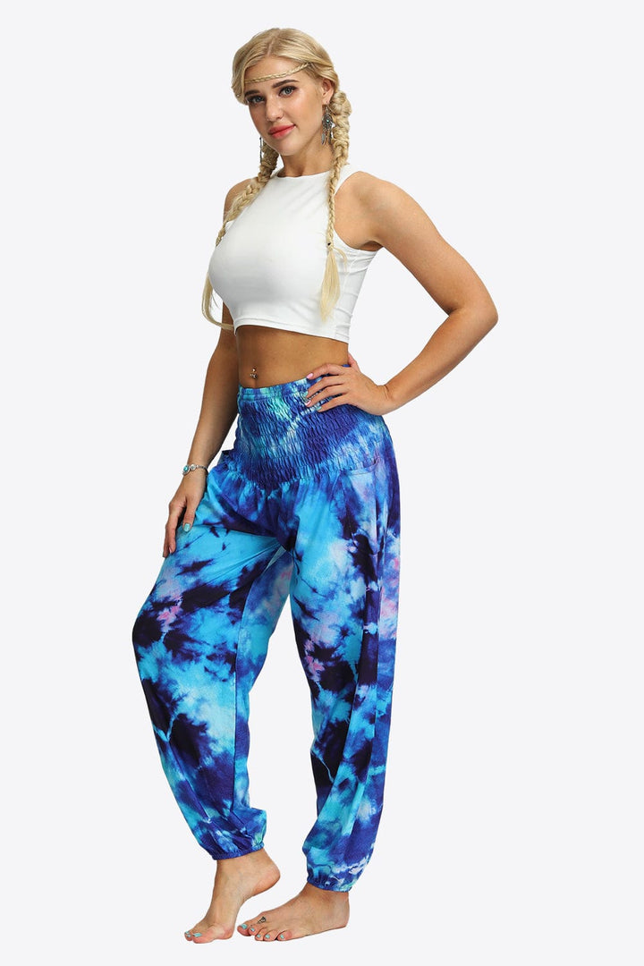 Tie-Dye Smocked Joggers - Runway Frenzy 