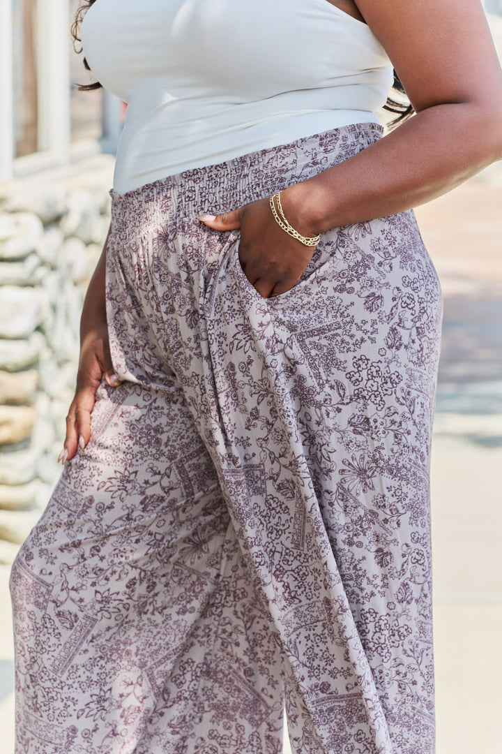 GeeGee In The Works Plus Size Printed Wide Leg Pants - Runway Frenzy