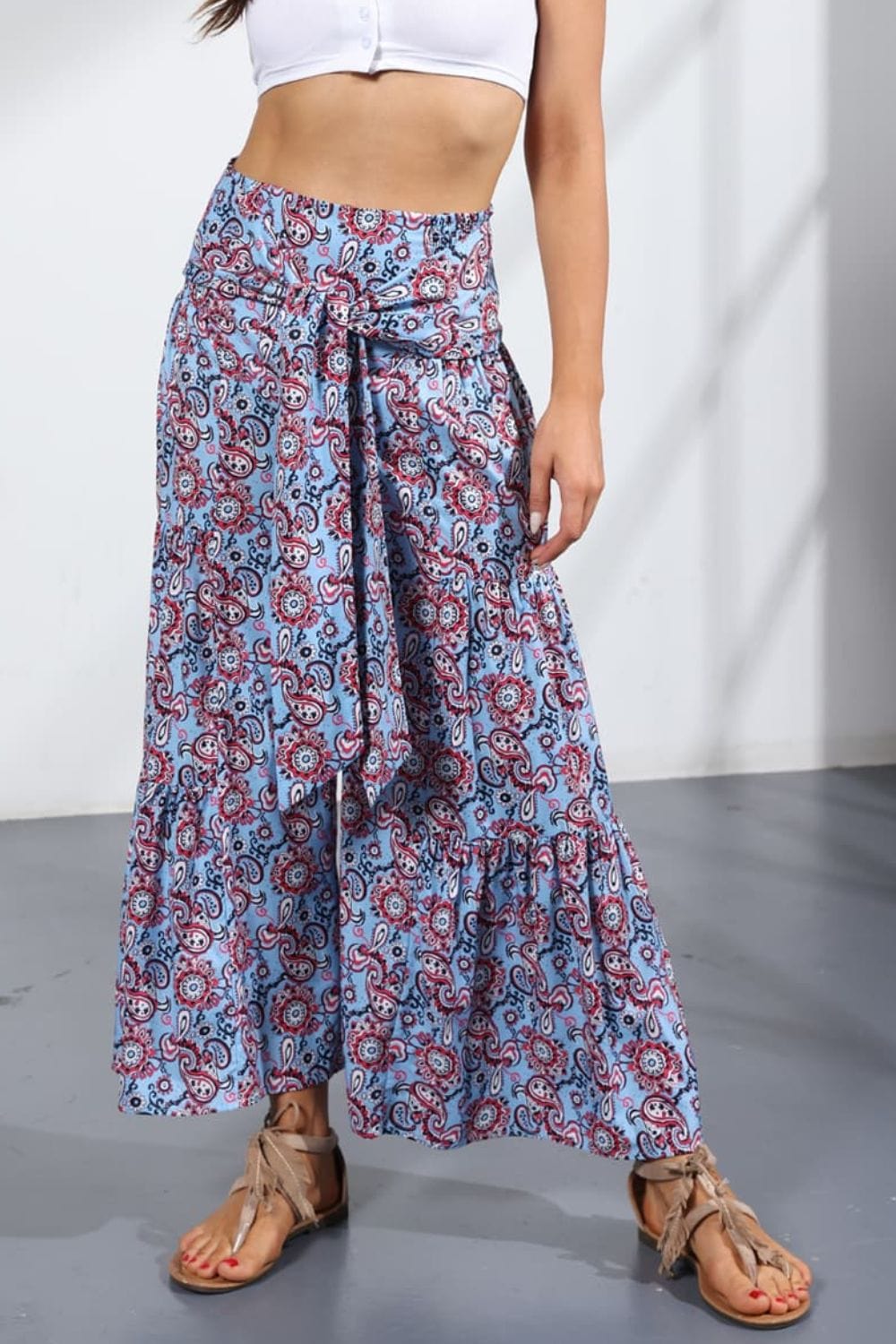 Printed Tie-Front Culottes - Runway Frenzy