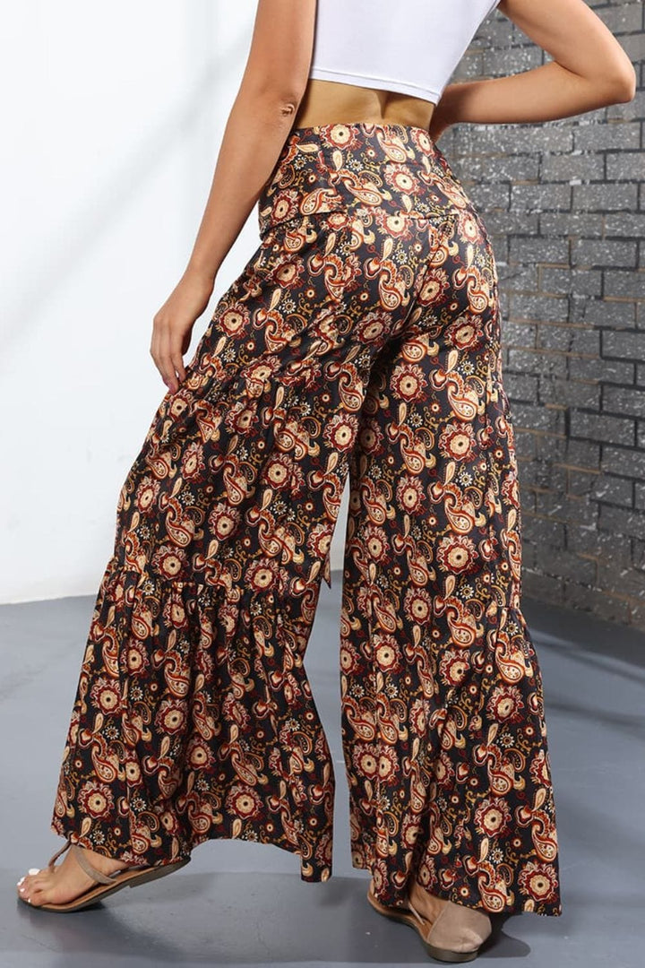 Printed High-Rise Tied Culottes - Runway Frenzy 