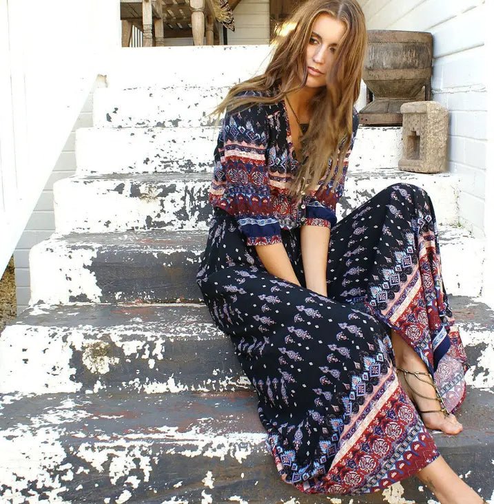 Boho Maxi Beach Dress - Runway Frenzy