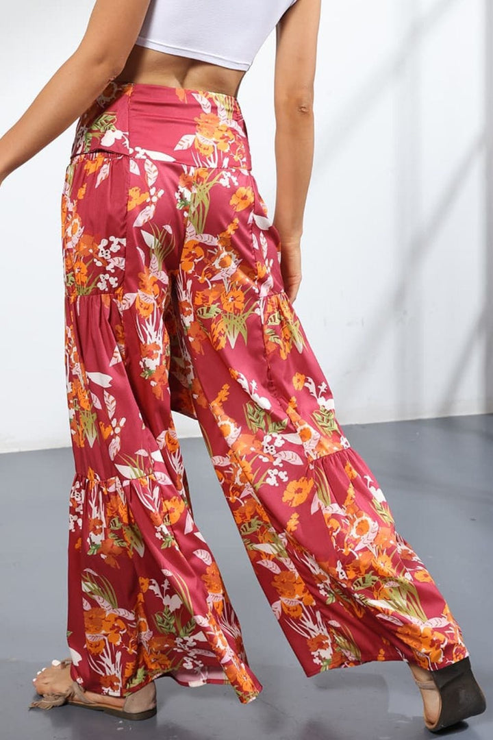 Printed High-Rise Tied Culottes - Runway Frenzy 