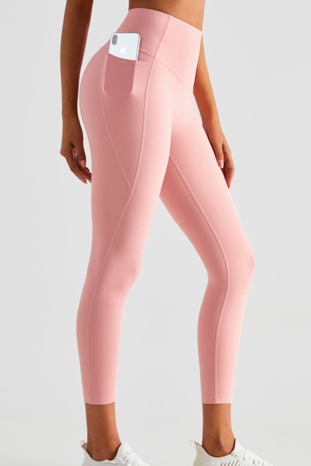 Wide Waistband Sports Leggings with Pockets - Runway Frenzy 