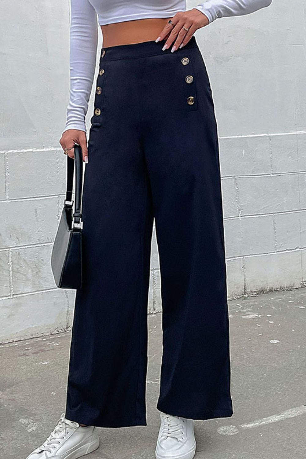 Double-Breasted Wide Leg Pants - Runway Frenzy