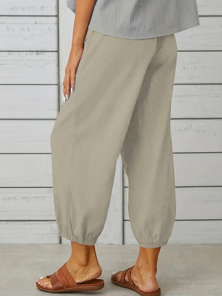 Decorative Button Cropped Pants - Runway Frenzy