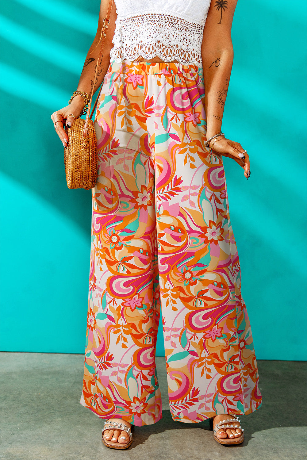 Floral Wide Leg Pants - Runway Frenzy