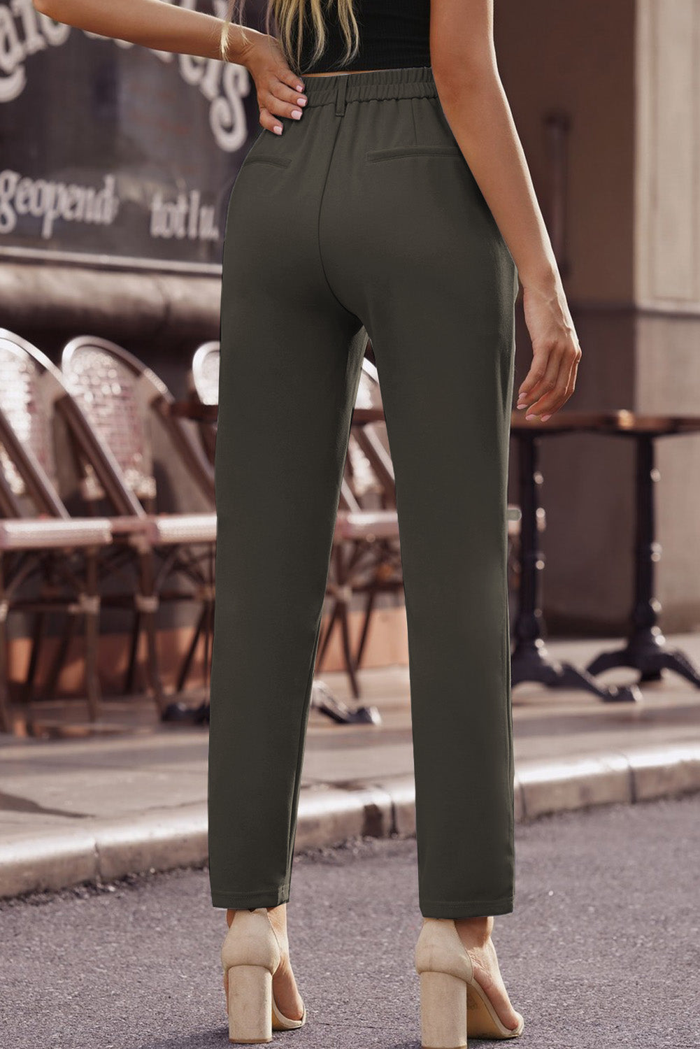 Ankle-Length Straight Leg Pants with Pockets - Runway Frenzy