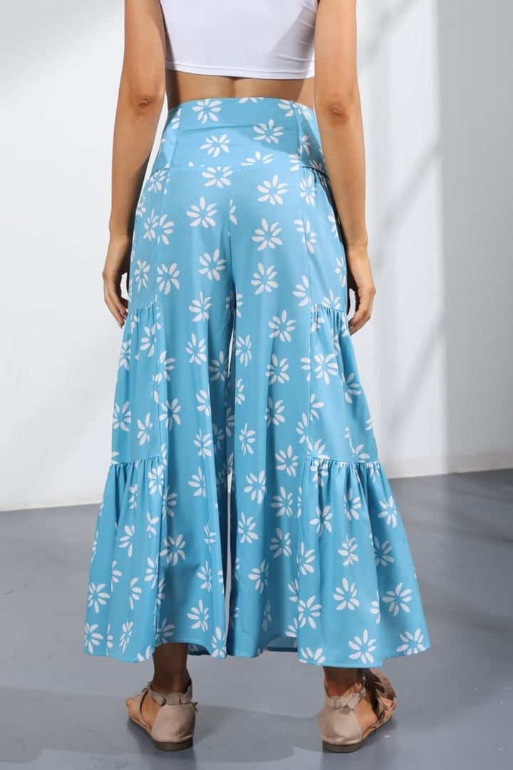 Printed Tie-Front Culottes - Runway Frenzy