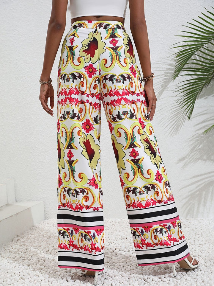 Printed High-Rise Wide Leg Pants - Runway Frenzy 