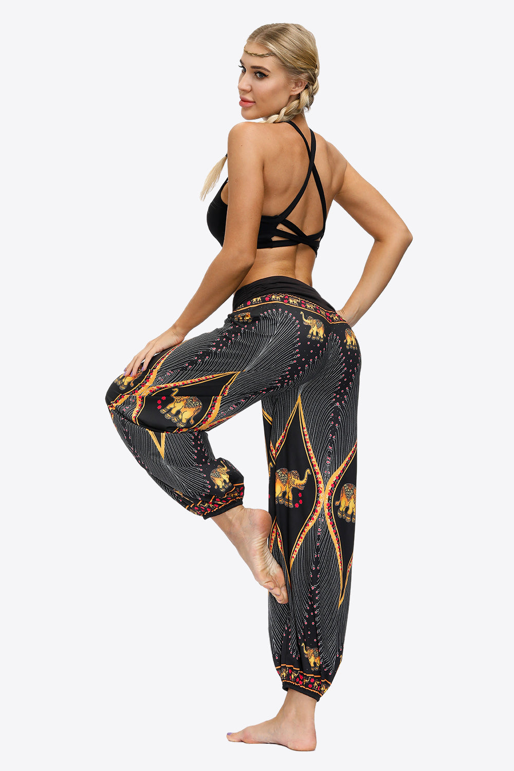 Exotic Style Printed Ruched Pants - Runway Frenzy