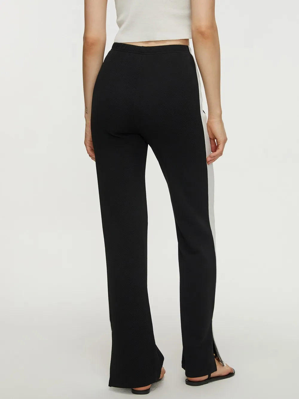 Contrast Slit Long Pants - Runway Frenzy