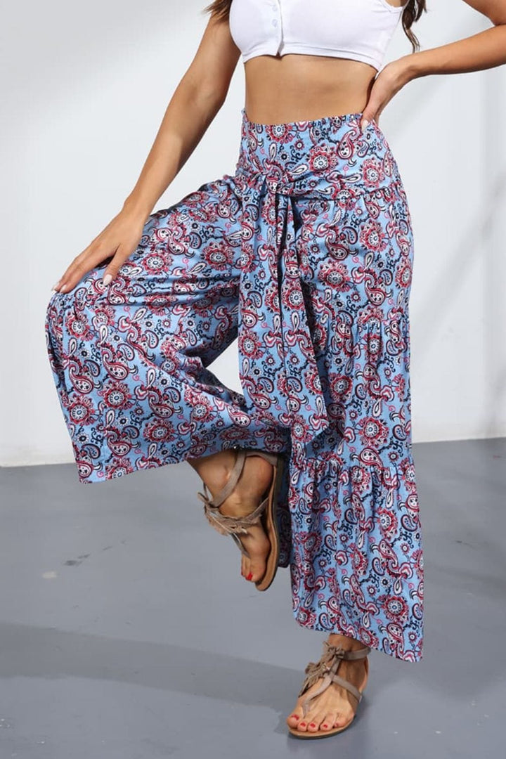 Printed Tie-Front Culottes - Runway Frenzy