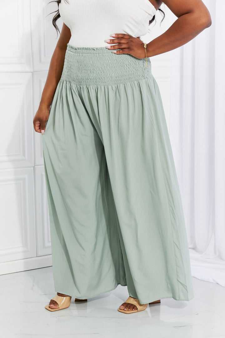 HEYSON Full Size Beautiful You Smocked Palazzo Pants - Runway Frenzy