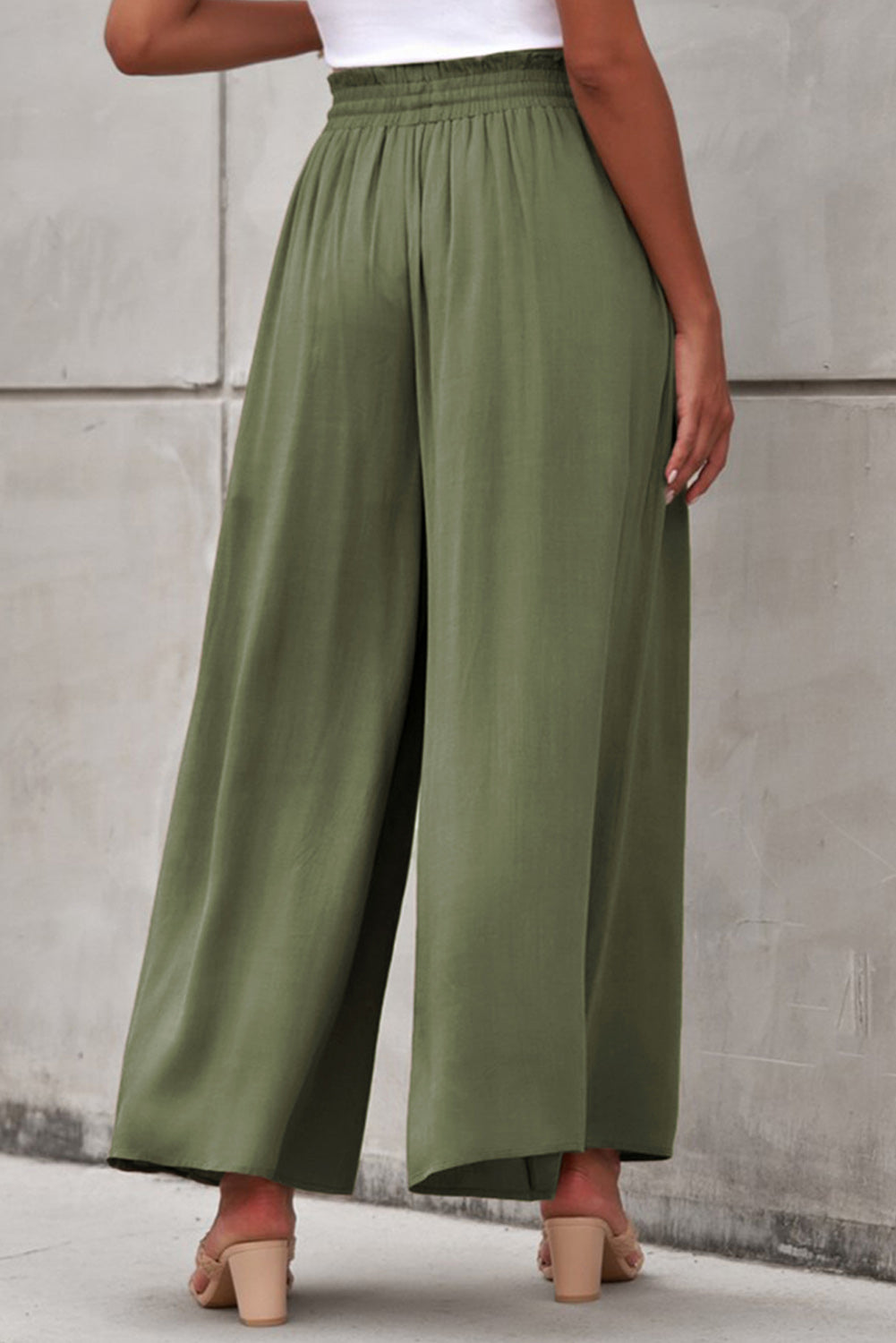 Drawstring Waist Wide Leg Pants - Runway Frenzy