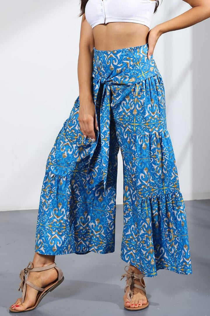 Printed Tie-Front Culottes - Runway Frenzy