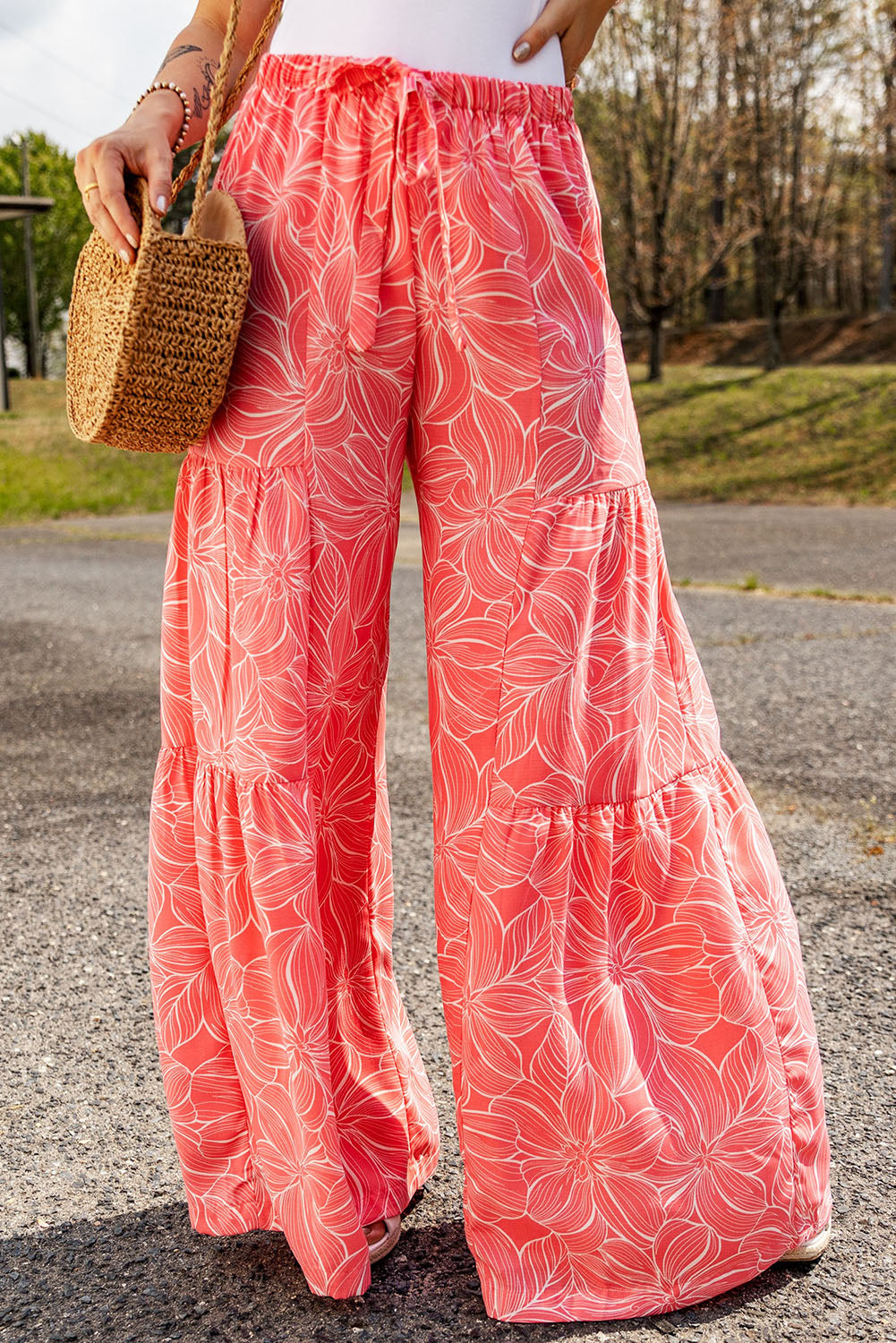 Floral Tiered Wide Leg Pants - Runway Frenzy