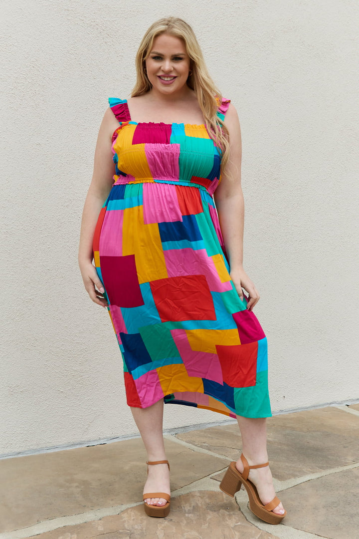 And The Why Multicolored Square Print Summer Dress - Runway Frenzy