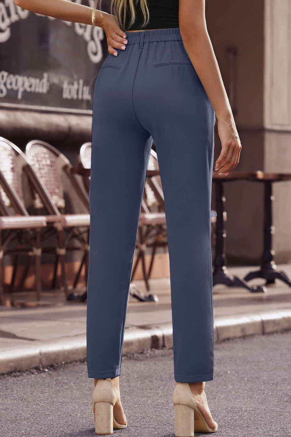 Ankle-Length Straight Leg Pants with Pockets - Runway Frenzy