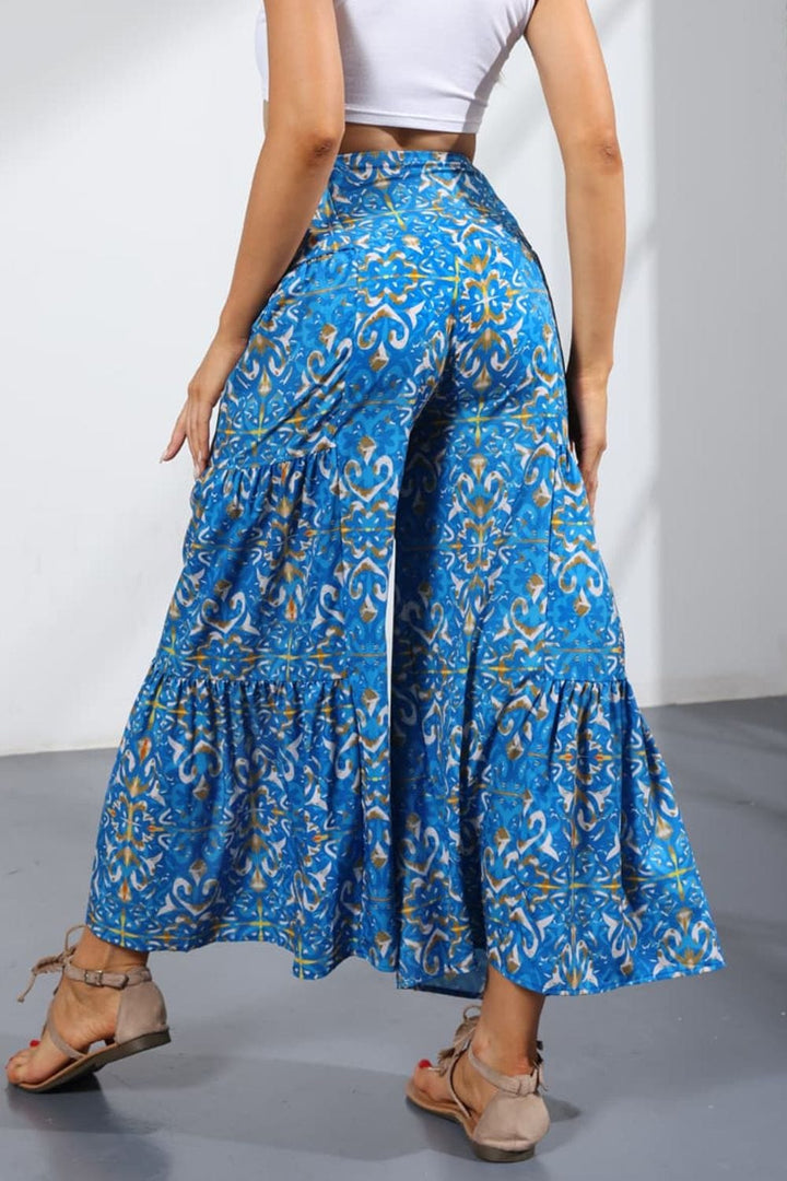 Printed Tie-Front Culottes - Runway Frenzy