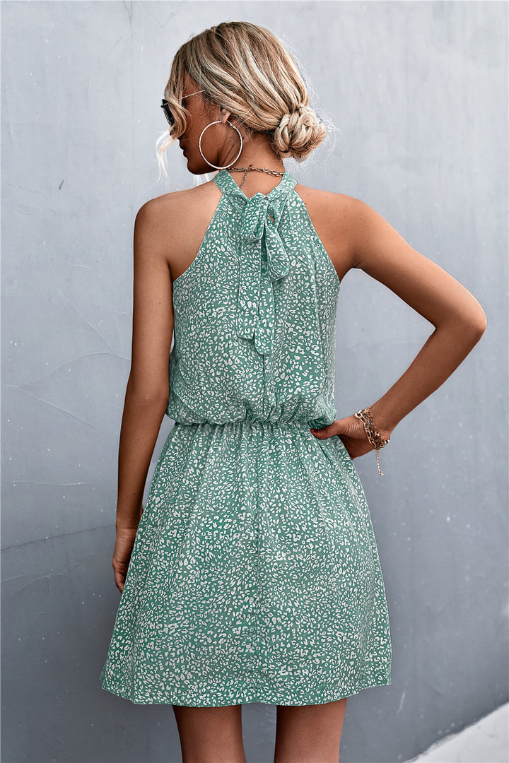 Floral Tied Sleeveless Mini Dress - Runway Frenzy